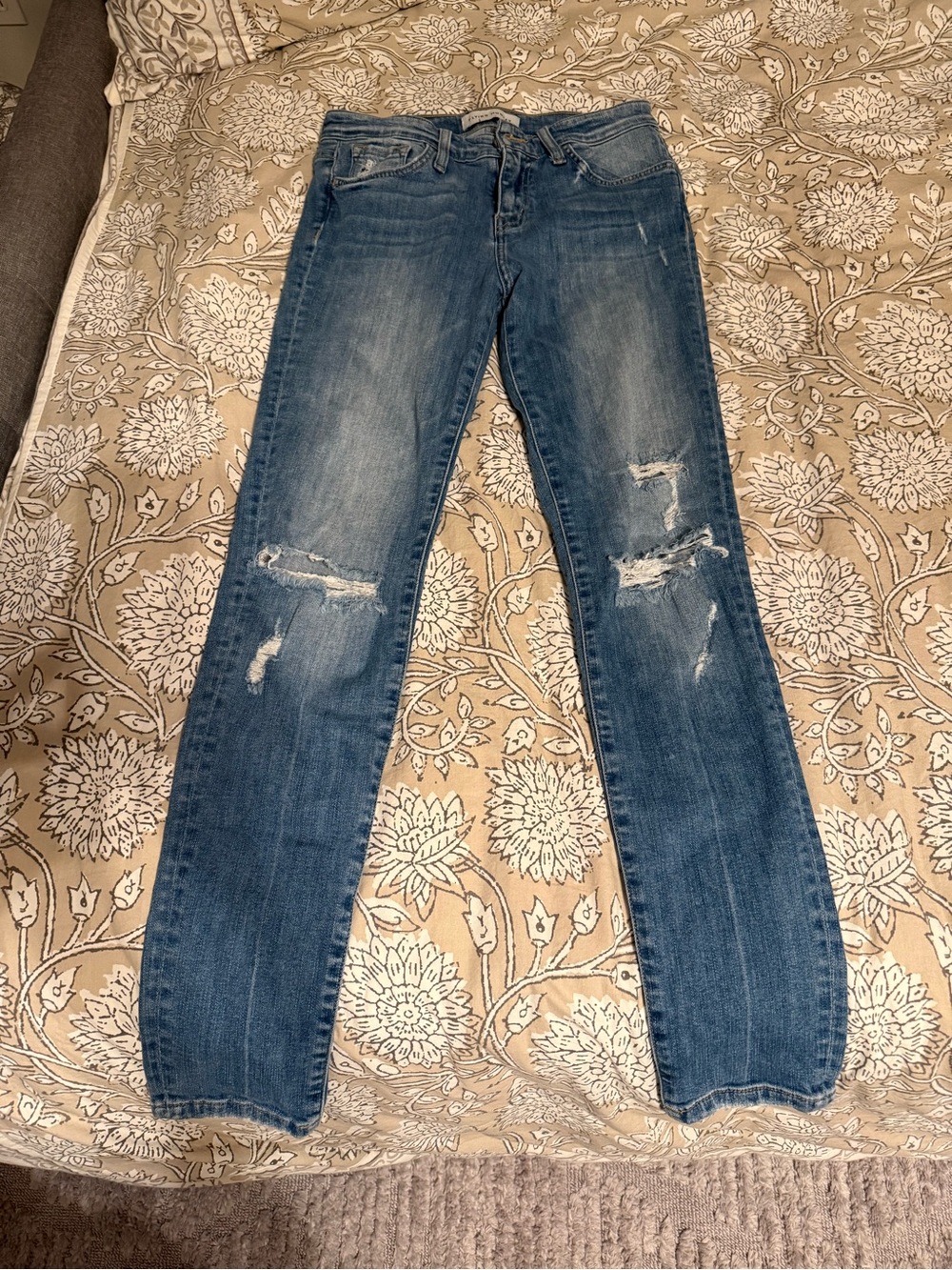 Flying Monkey Distressed Blue Skinny Jeans